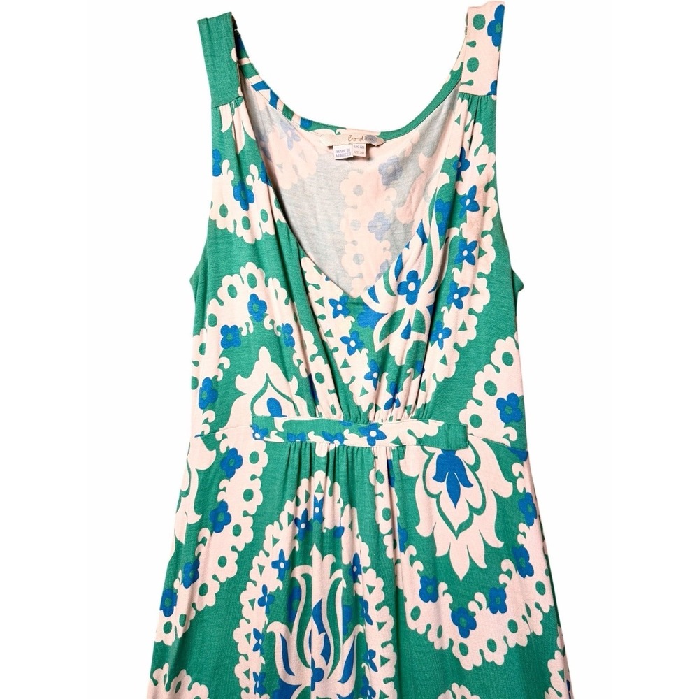 Boden Green Blue Floral Medallion Viscose Maxi Dress Sleeveless US 2R Resortwear - Picture 2 of 14